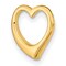 14K Gold 3D Floating Heart Slide Pendant Love Charm Jewerly 12mm x 11mm